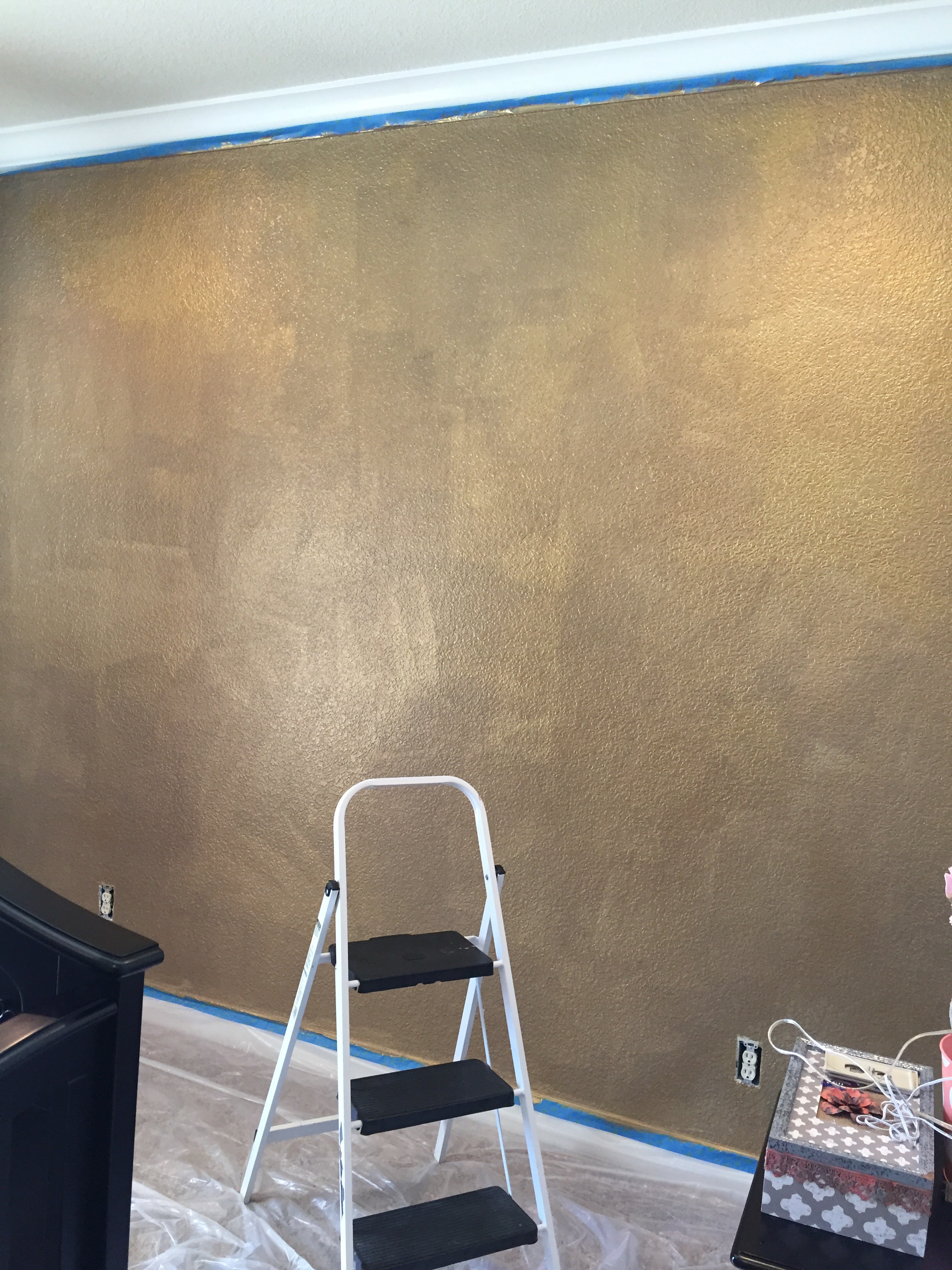 How To Paint A Wall With Gold Glitter Ashlee Nichols