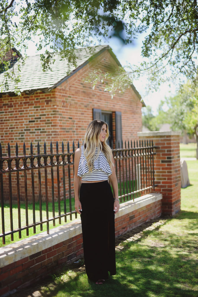 striped crop top chicwish