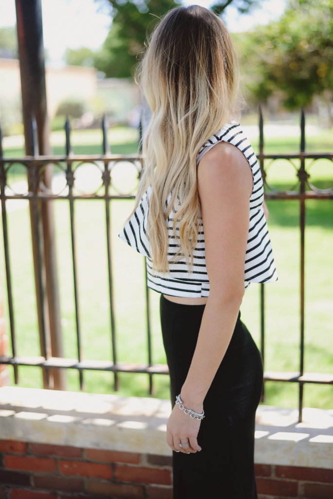 striped crop top chicwish