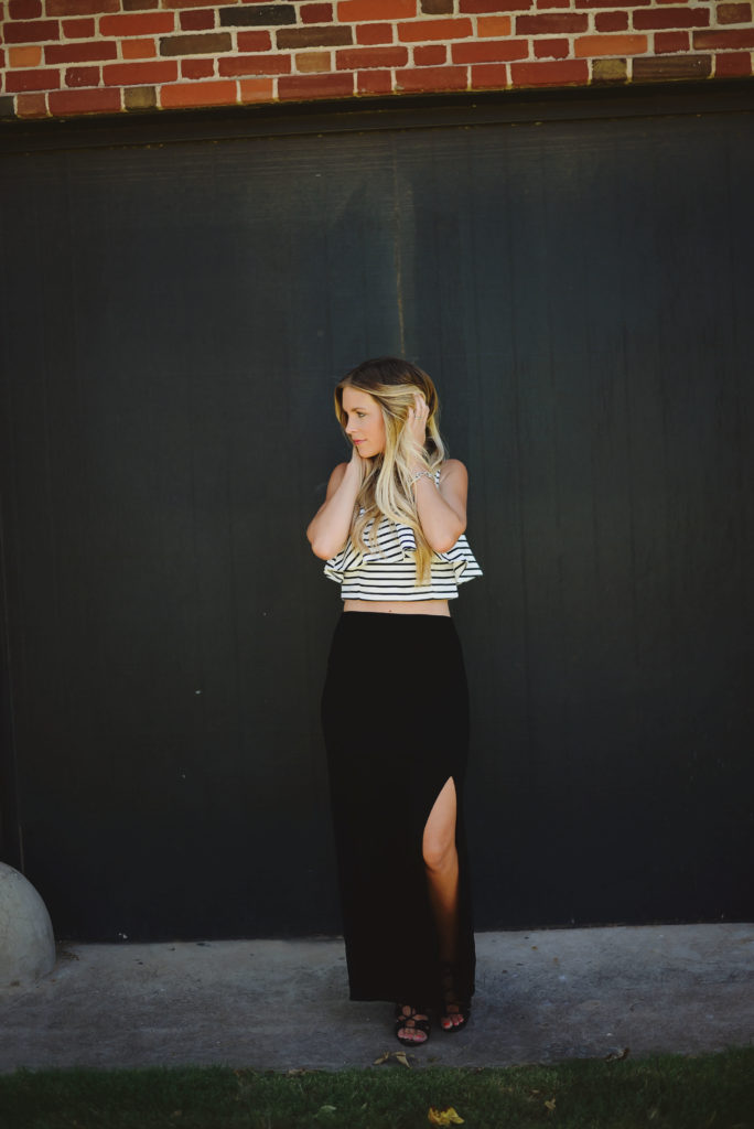 striped crop top chicwish