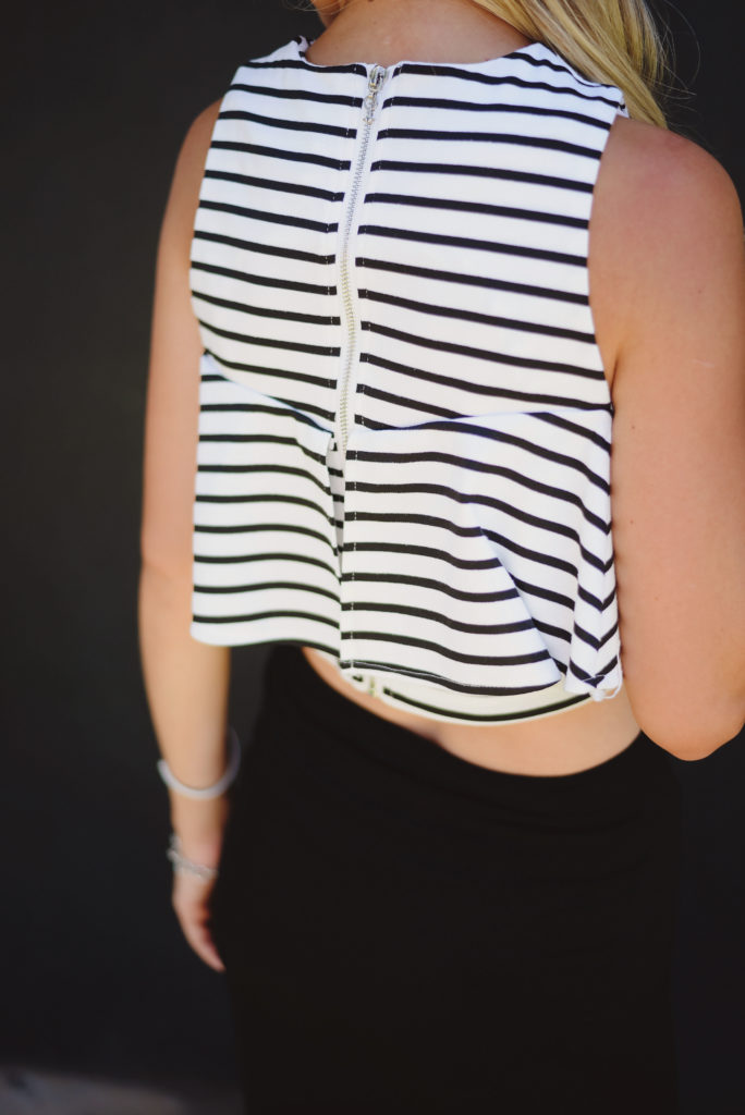 striped crop top chicwish