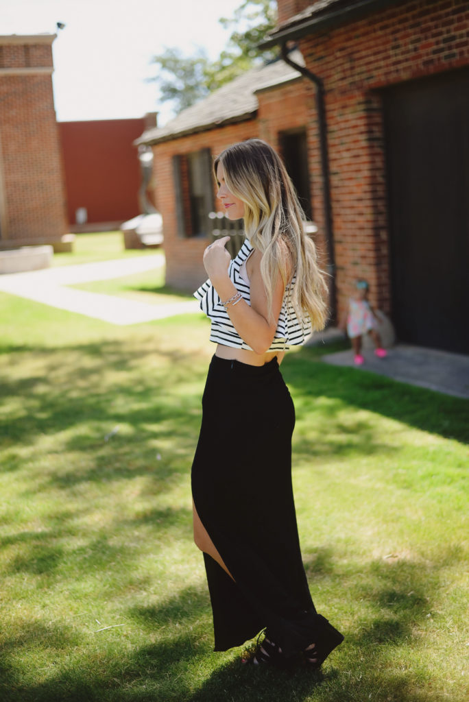 striped crop top chicwish