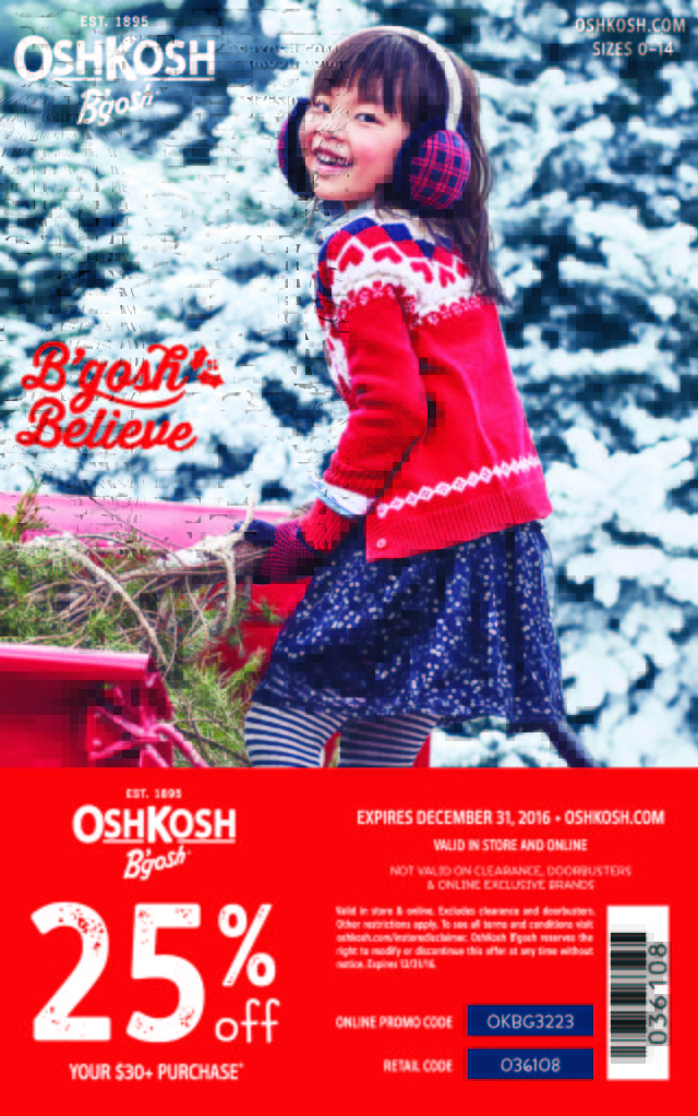 oshkosh holiday coupon discount code 25% off