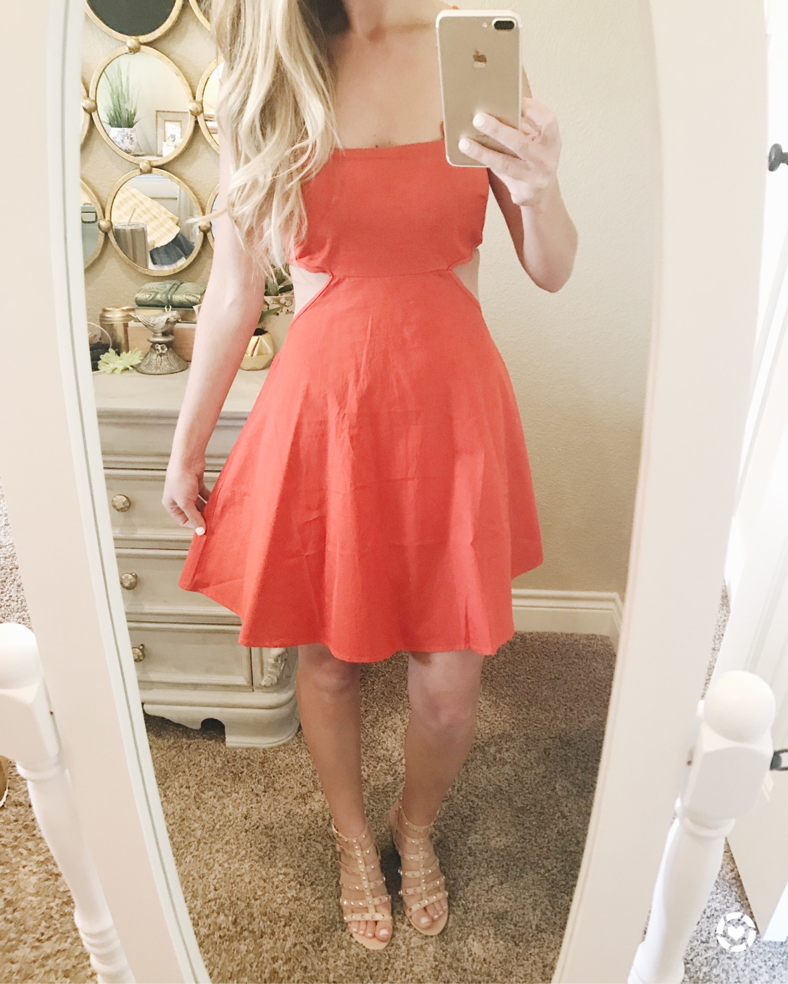 red cut out ASOS dress