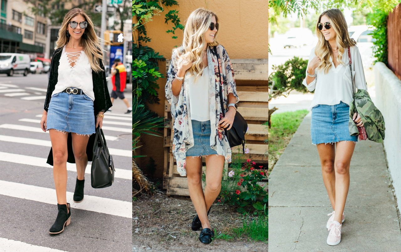 3 Ways to Style a $27 Denim Skirt