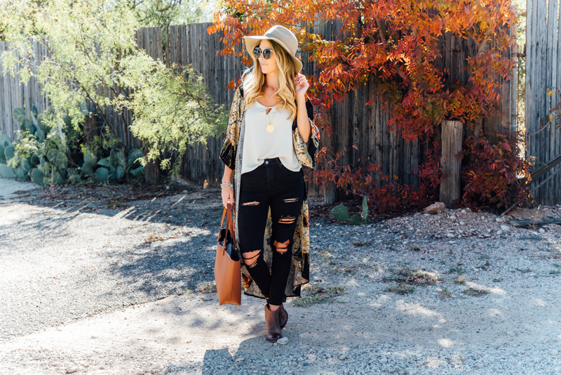 topshop hat and jeans for fall