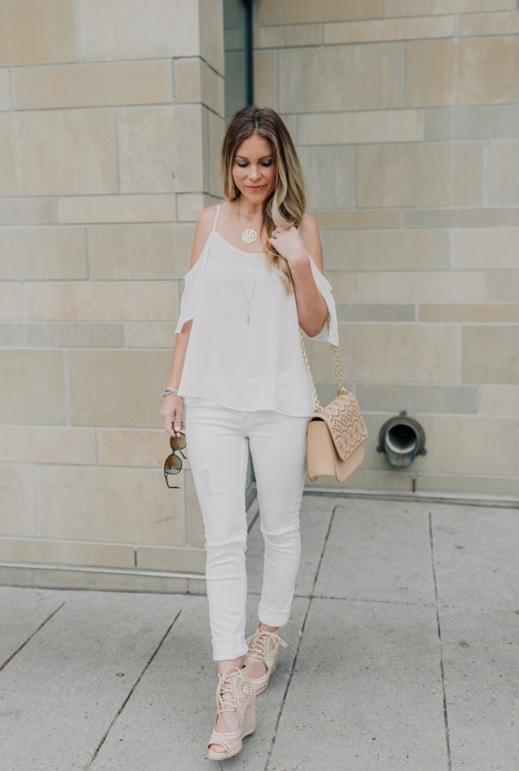 white on white with neutrals | white jeans | white camisole | Nordstrom white on white