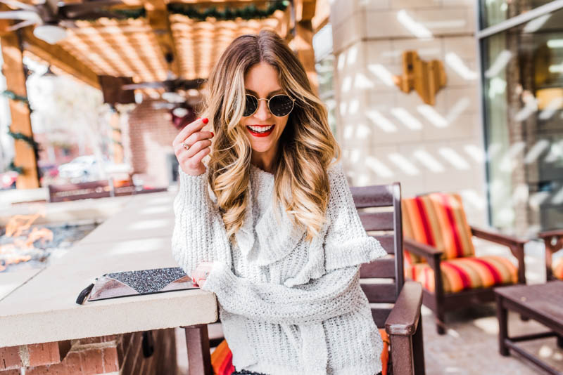 sequin leggings with sweater holiday look express