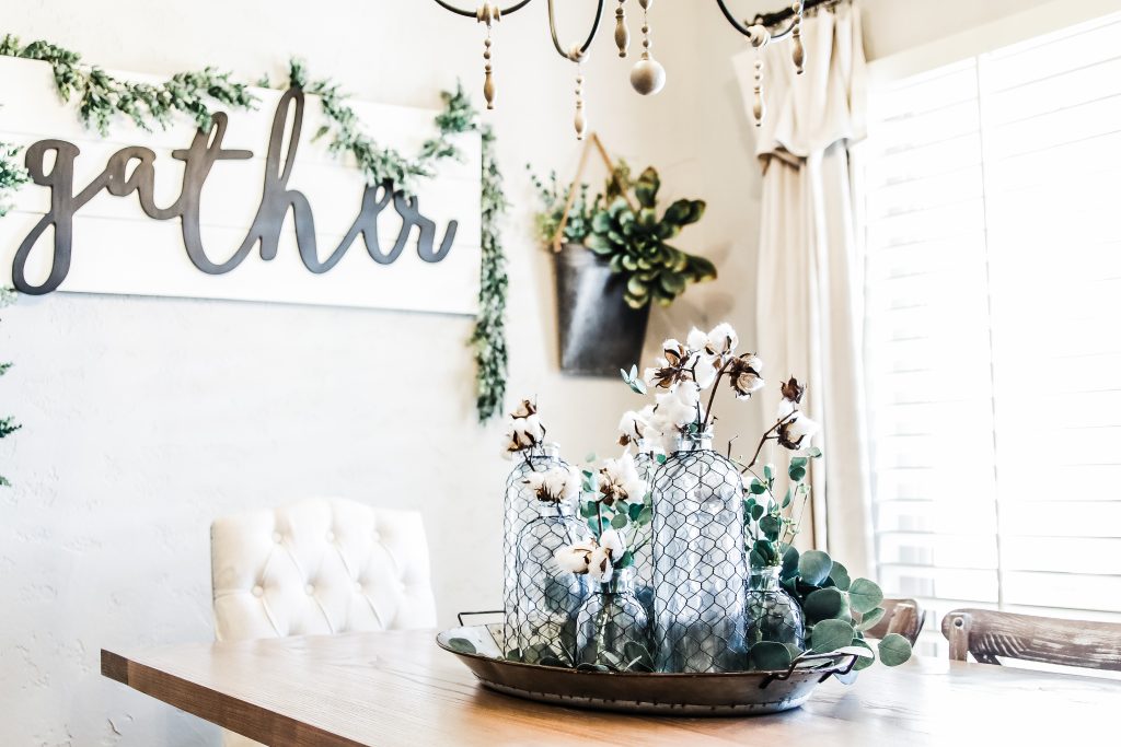 Farmhouse Style Light & Airy Kitchen Makeover Breakfast Nook Dining Area