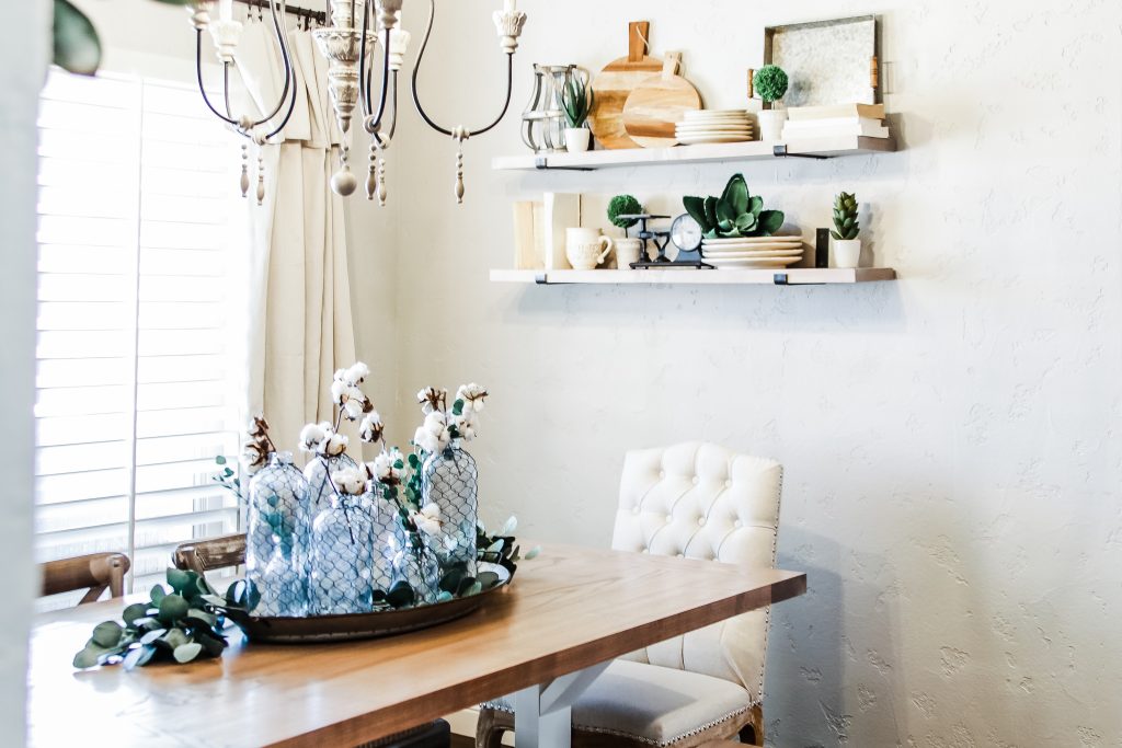 Farmhouse Style Light & Airy Kitchen Makeover Breakfast Nook Dining Area