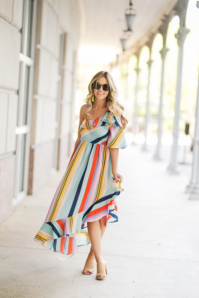 ASOS Boohoo Bold Stripe Midi Dress