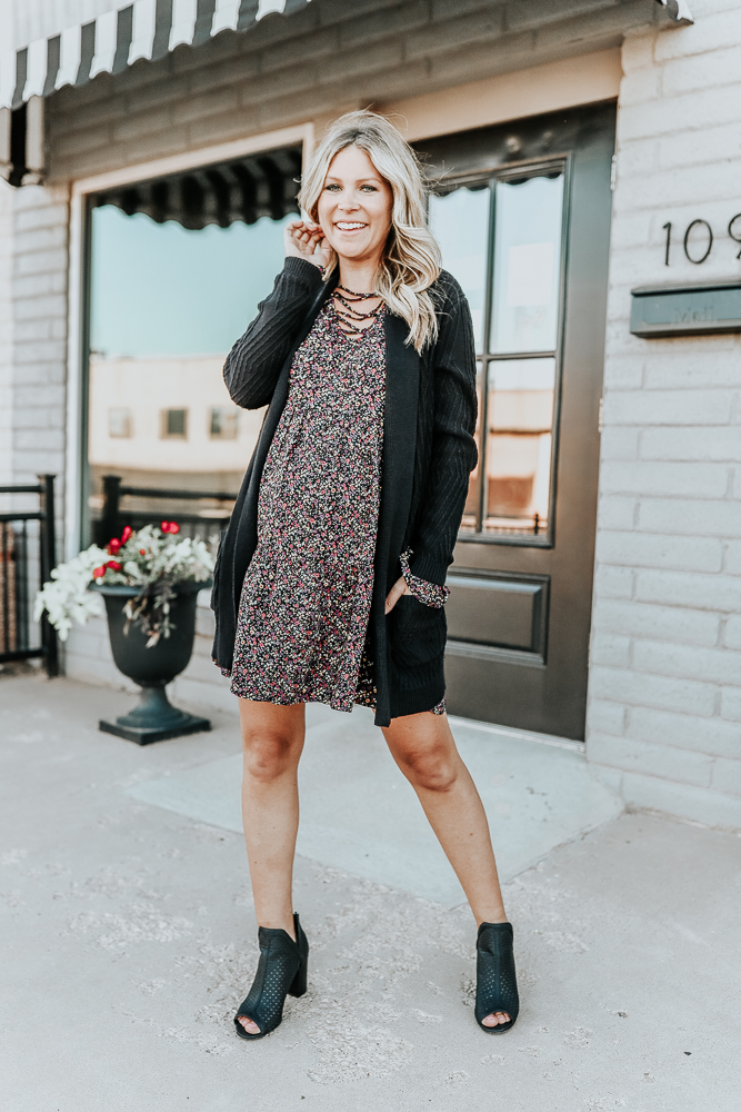 How to Style a Fall Floral Dress 3 Ways - Ashlee Nichols