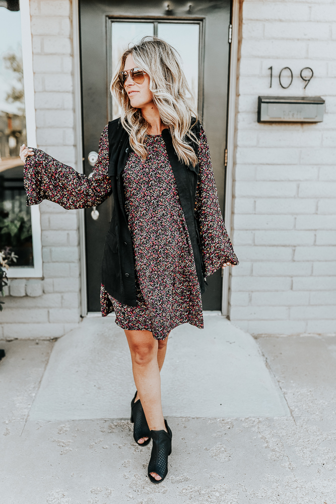 How to Style a Fall Floral Dress 3 Ways - Ashlee Nichols