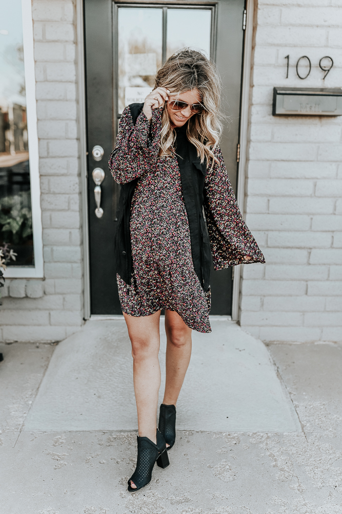 How to Style a Fall Floral Dress 3 Ways - Ashlee Nichols