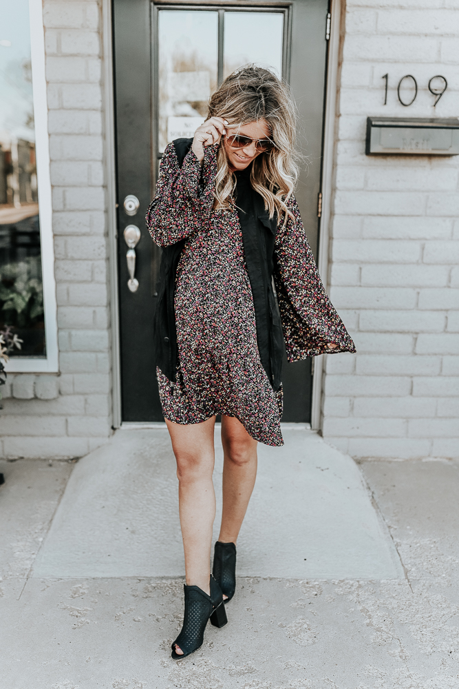 How to Style a Fall Floral Dress 3 Ways Ashlee Nichols