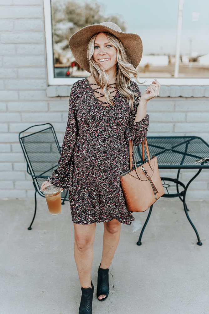 How to Style a Fall Floral Dress 3 Ways - Ashlee Nichols