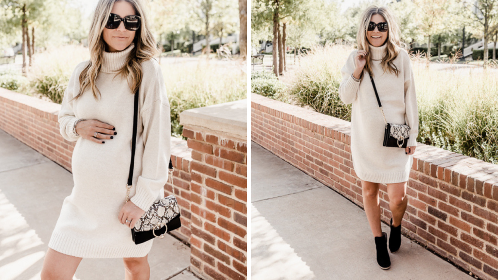 White Sweater Dress for Fall