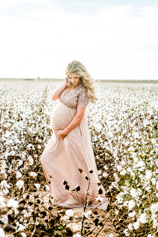 Cotton Field Maternity Photos